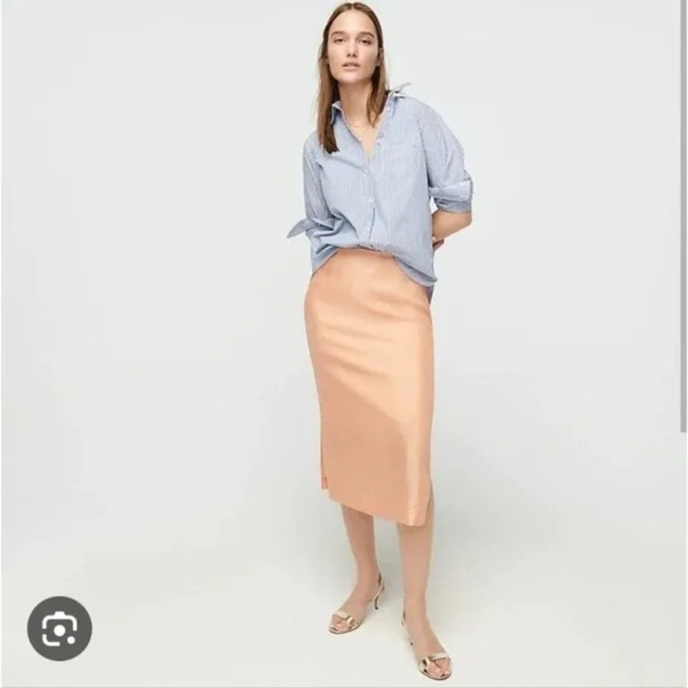 NWT JCrew Silk organza slip skirt in Flirty peach